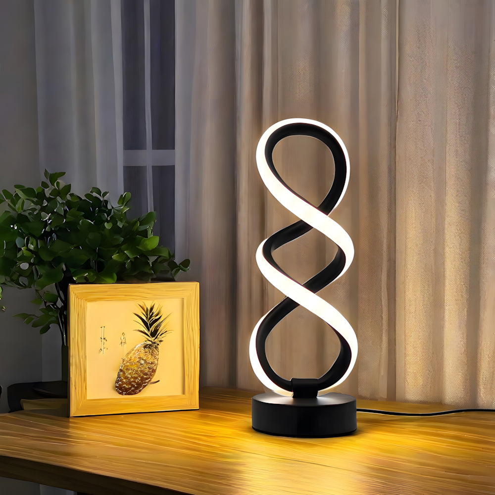 Modern Art Deco Double Helix Silicone LED Table Lamp