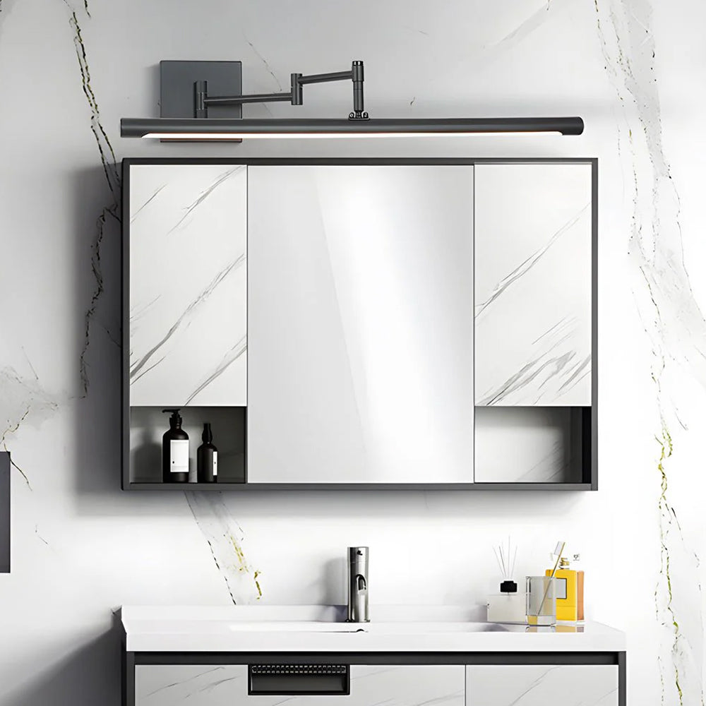 Simplicity Black Adjustable Swing Arm Bathroom LED Wall Light