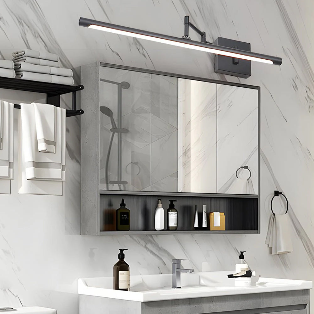 Simplicity Black Adjustable Swing Arm Bathroom LED Wall Light