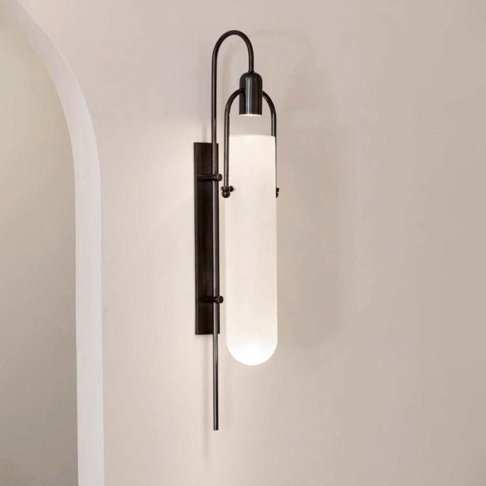 Modern Unique Arc Iron Ring Glass Wall Lamp