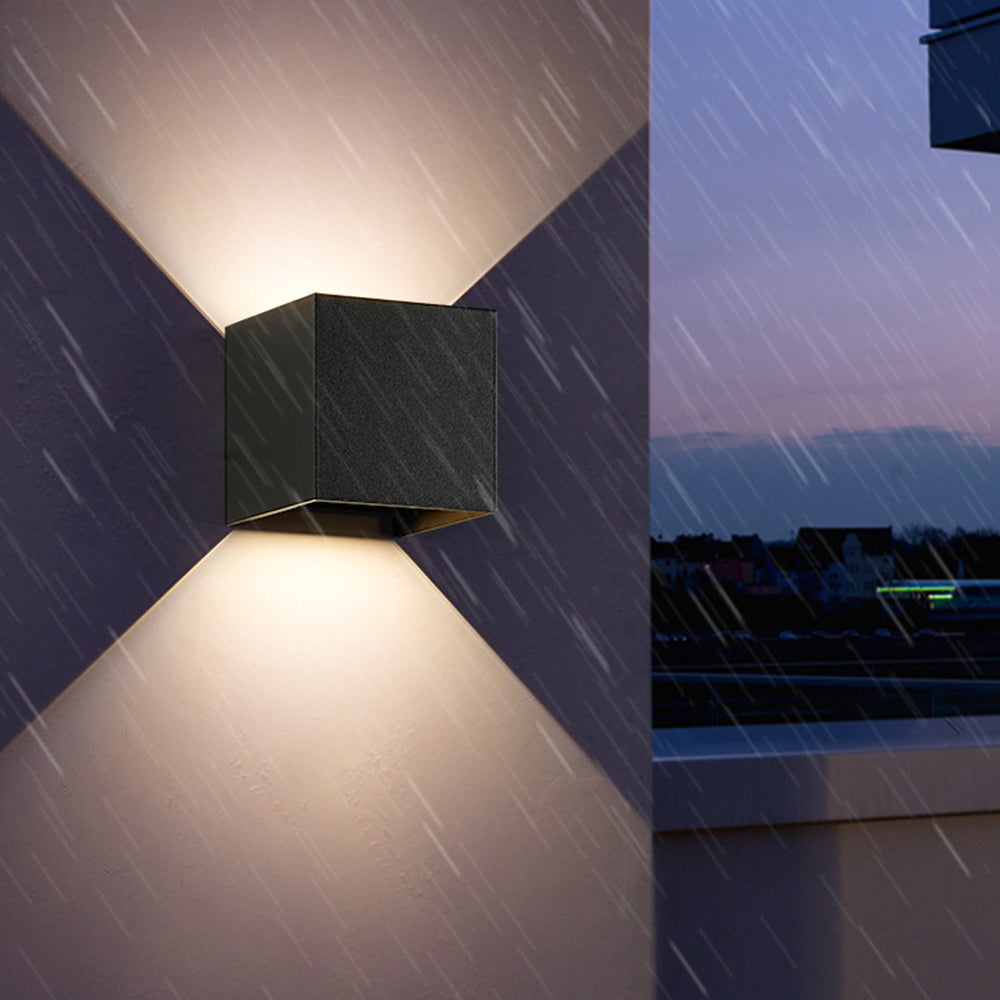 Nordic Outdoor Black Metal  Up and Down LED Wall Light