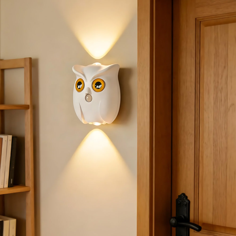 Cute Smart Motion Sensor PE Owl Wall Lamp