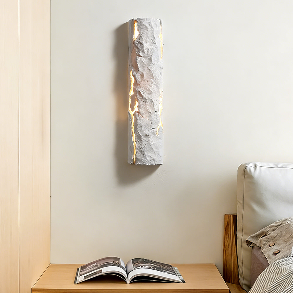 Rustic Stone Effect Resin LED Wall Light