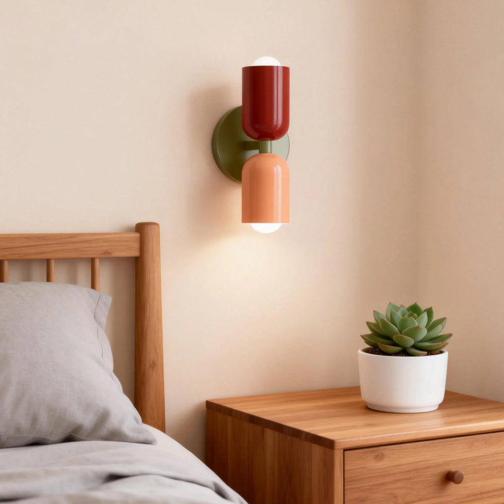 Double Head Glass Wall Lamp LED Sconce For Bedroom