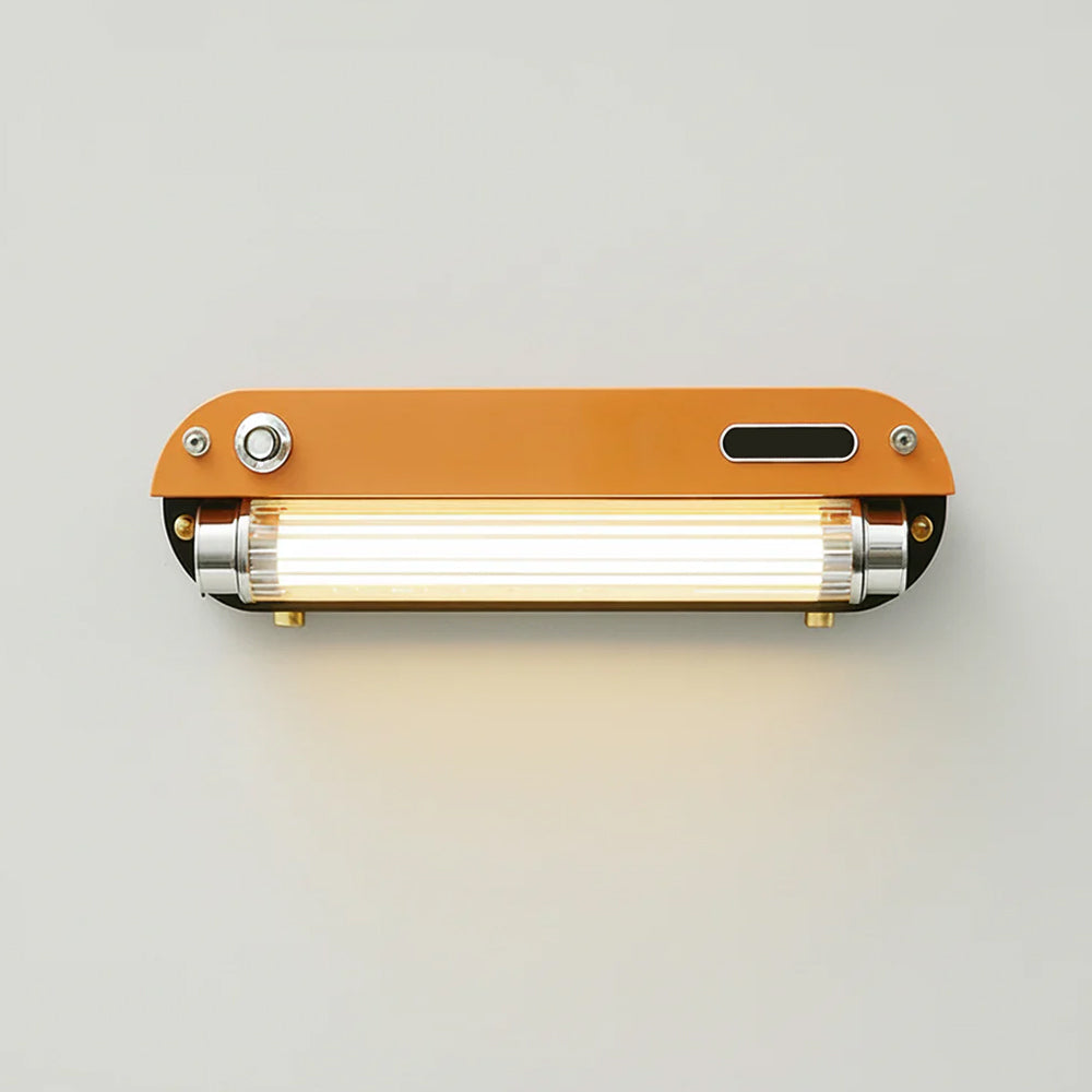 Vintage Industrial Ellipse Orange lron LED Wall Light