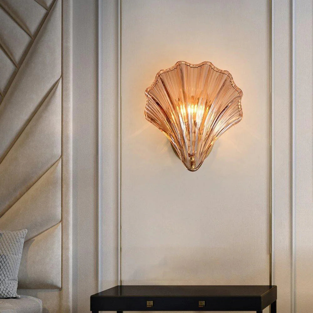 Modern Luxury Sea Shell Glass Wall Lamp