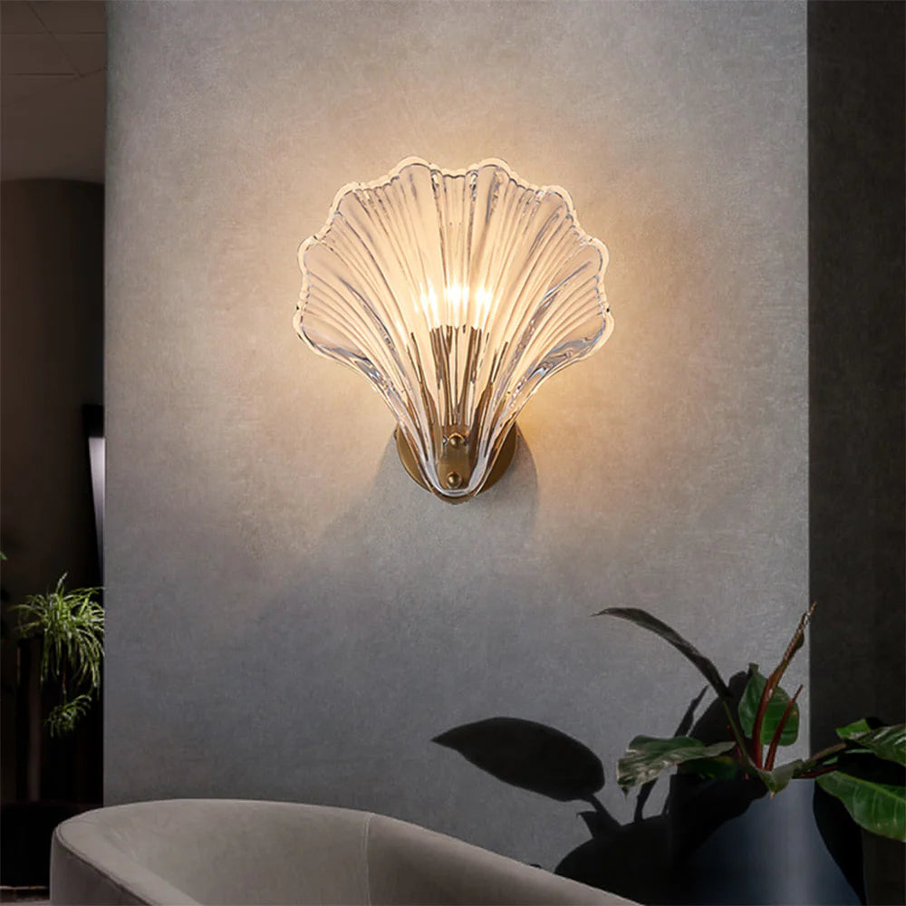 Modern Luxury Sea Shell Glass Wall Lamp