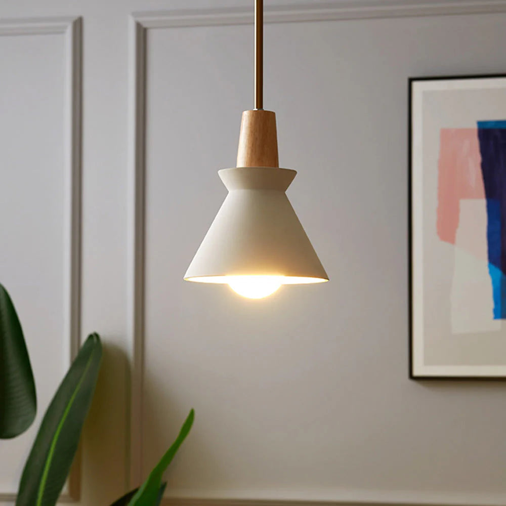 Modern Minimalist Nordic Style White Conical Pendant Light