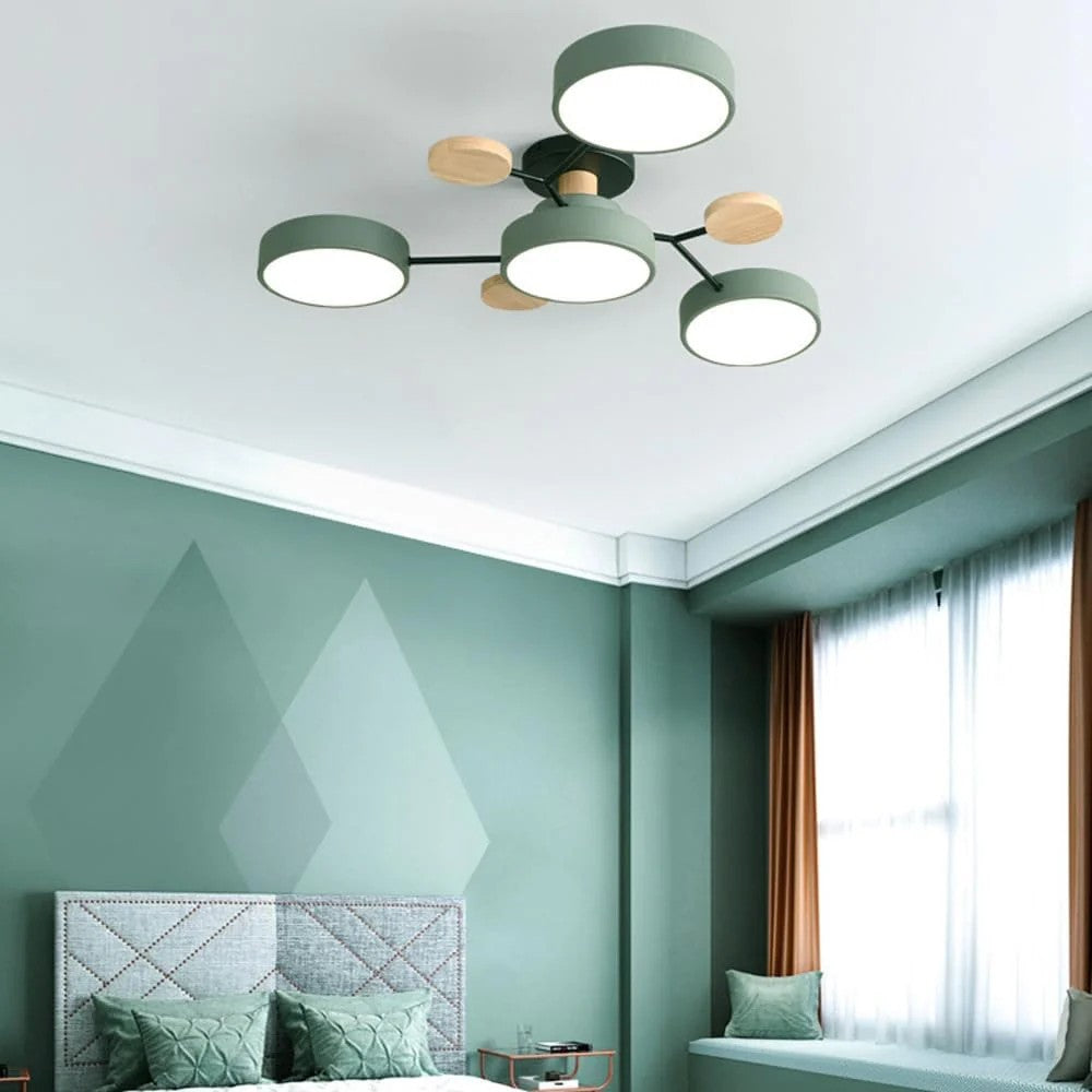 Nordic Style Creative Iron LED Semi-Flush Living Room Ceiling Light