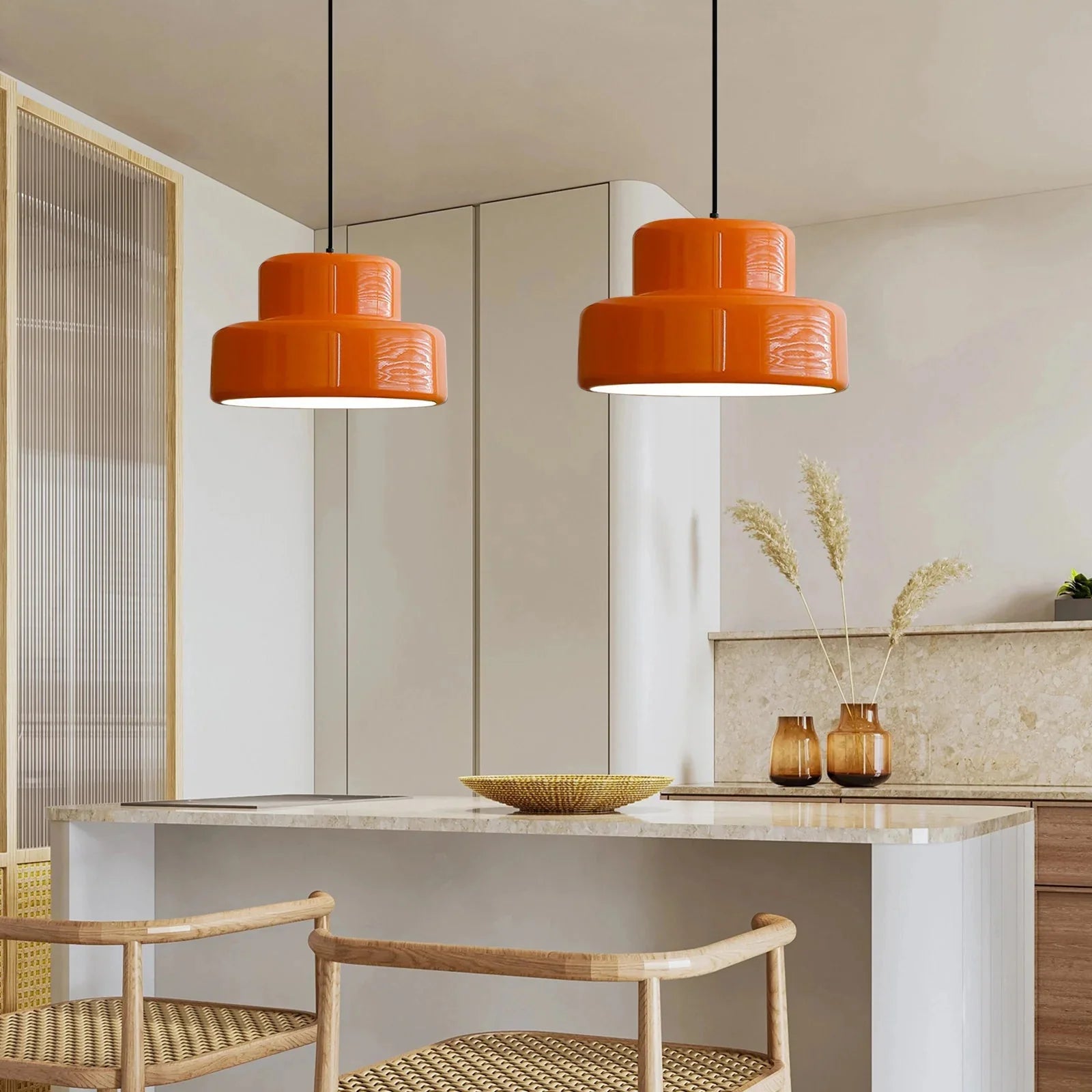 Orange Nordic Bauhaus Vintage Orange Warm Pendant Light